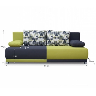 Rozkládací pohovka ADWANG, šedá/zelená