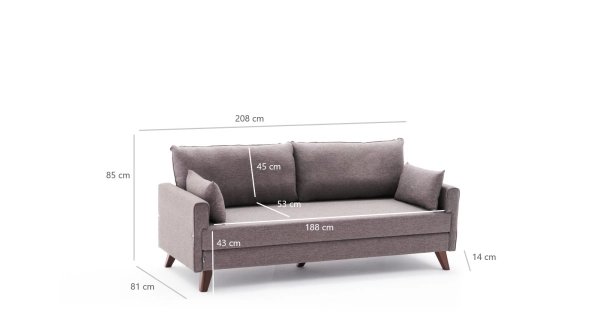 Rozkládací pohovka AMARA, hnědá