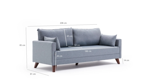 Rozkládací pohovka AMARA, modrá