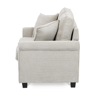 Rozkládací pohovka ELHAL, manšestrová béžová látka