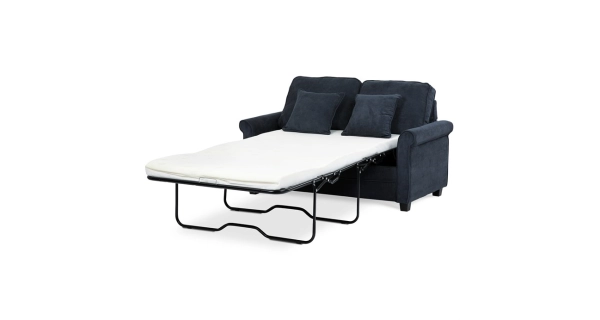 Rozkládací pohovka ELHAL, manšestrová černá látka