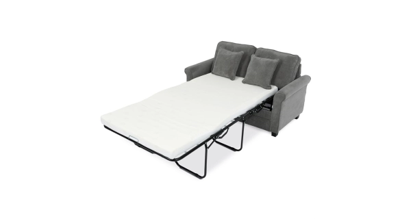 Rozkládací pohovka ELHAL, manšestrová šedá látka