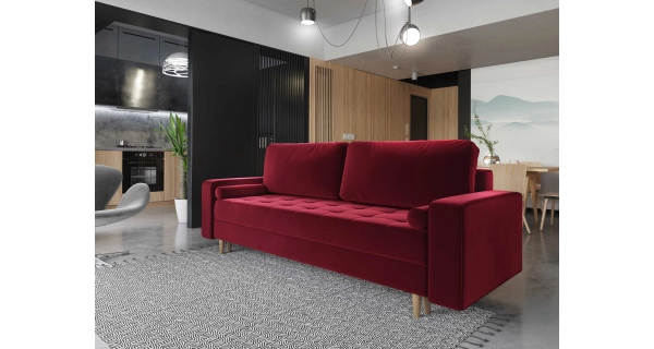 Rozkládací pohovka GREYIA, červená