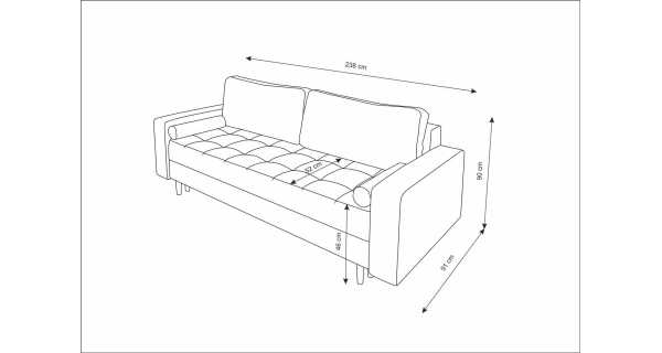 Rozkládací pohovka GREYIA, tmavá modrá