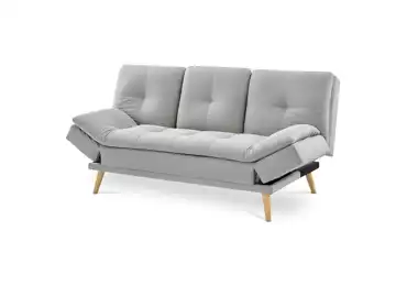 Rozkládací pohovka IVCANFEN, světle šedá látka, nohy masiv buk