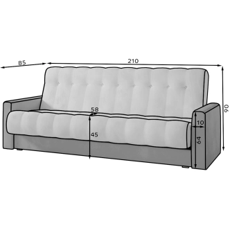 Rozkládací pohovka LIMOGES 02, šedá/tmavě šedá
