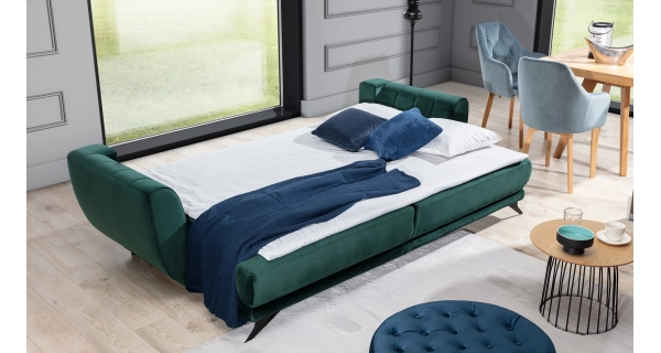 Rozkládací pohovka MASSONIA 06, černá látka