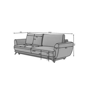 Rozkládací pohovka MASSONIA 07, modrá látka