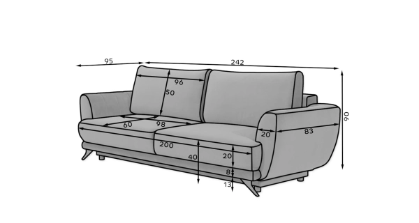 Rozkládací pohovka MASSONIA 09, zelená látka
