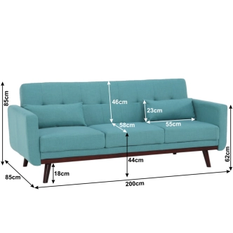 Rozkládací pohovka PRITTA, tyrkysová