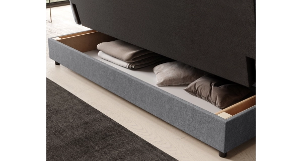 Rozkládací pohovka SOLVON s úložným prostorem, béžová látka