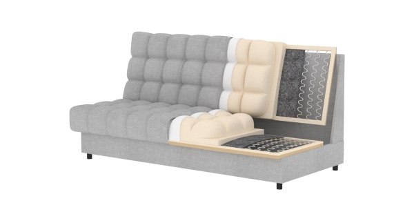 Rozkládací pohovka SOLVON s úložným prostorem, modrá látka