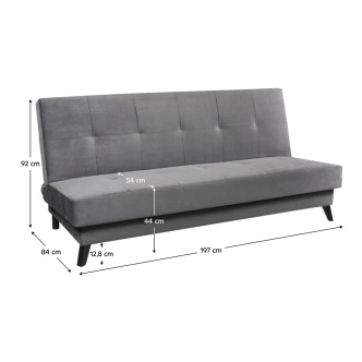 Rozkládací pohovka ZERMAR, šedá