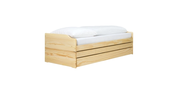 Rozkládací postel KEENAN, masiv borovice, lak