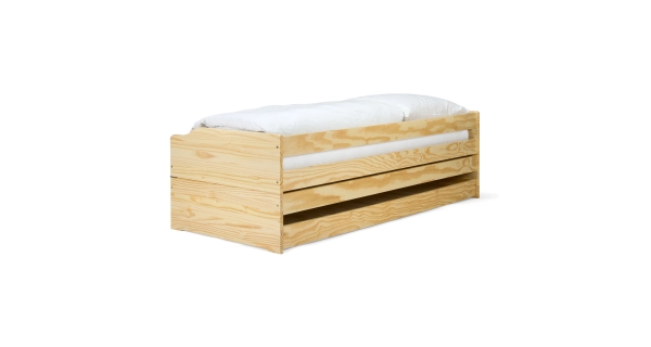 Rozkládací postel KEENAN, masiv borovice, lak