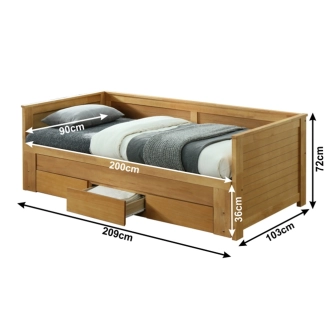 Rozkládací postel RICHENZA, dub