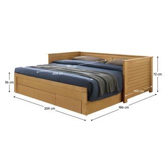 Rozkládací postel RICHENZA, dub