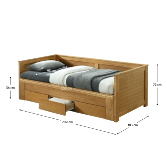 Rozkládací postel RICHENZA, dub