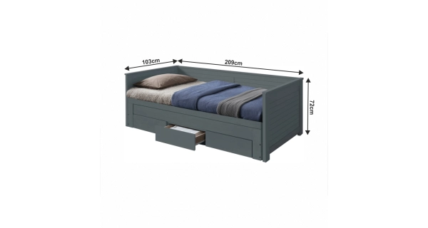 Rozkládací postel RICHENZA, šedá