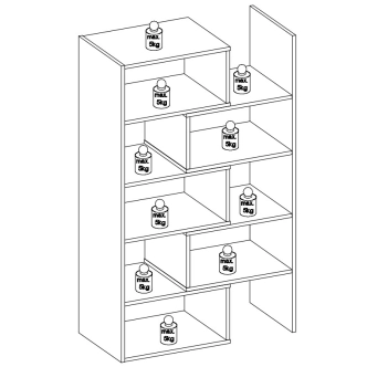 Rozkládací regál ORADI, dub sonoma