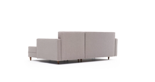 Rozkládací rohová sedačka AKELO, pravá, krémová