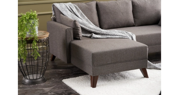 Rozkládací rohová sedačka AMARA, levá, hnědá