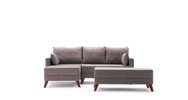 Rozkládací rohová sedačka AMARA, levá, hnědá