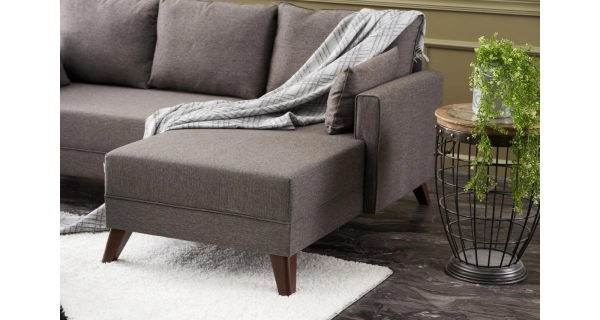 Rozkládací rohová sedačka AMARA, pravá, hnědá