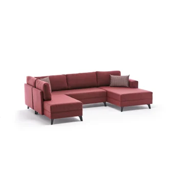 Rozkládací rohová sedačka ARGUS, claret červená