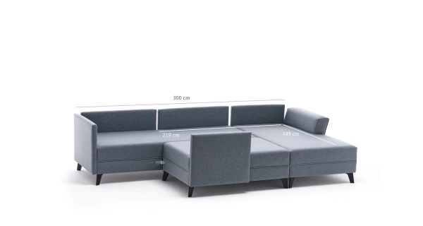 Rozkládací rohová sedačka ARGUS, claret červená