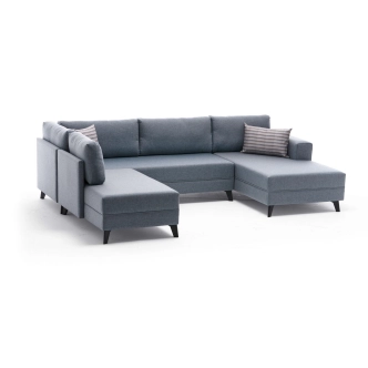 Rozkládací rohová sedačka ARGUS, modrá