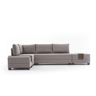 Rozkládací rohová sedačka ASPASIA, levá, krémová