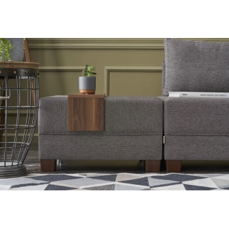 Rozkládací rohová sedačka ASPASIA, pravá, hnědá