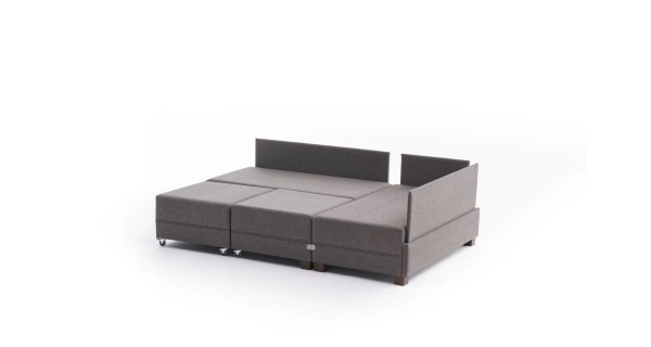 Rozkládací rohová sedačka ASPASIA, pravá, hnědá