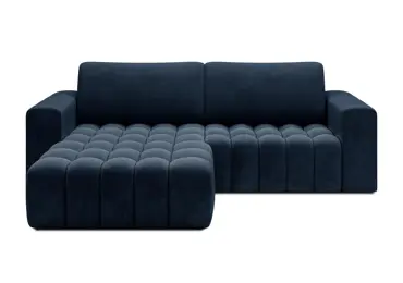 Rozkládací rohová sedačka BIFIDA 14, modrá látka, levá