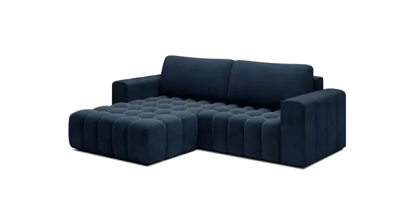 Rozkládací rohová sedačka BIFIDA 14, modrá látka, levá