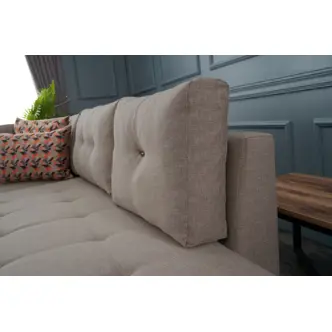 Rozkládací rohová sedačka BOB, levá, krémová