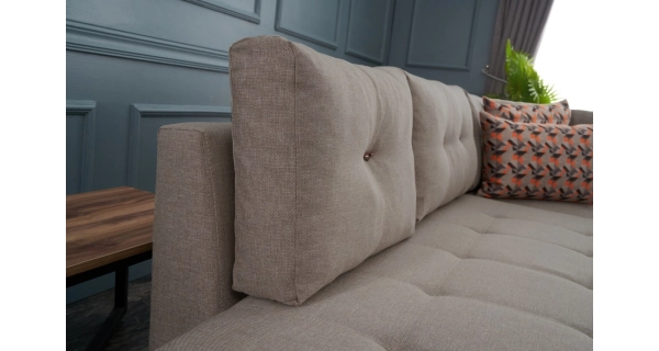 Rozkládací rohová sedačka BOB, pravá, krémová