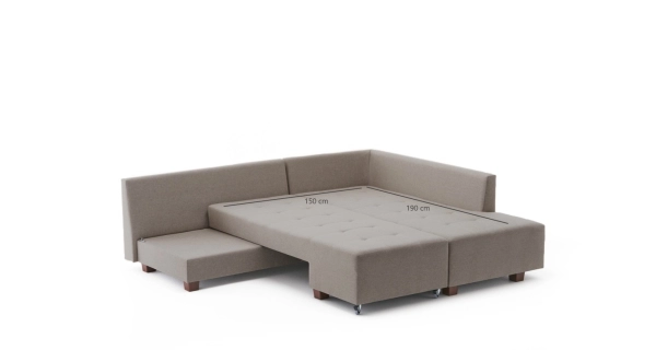 Rozkládací rohová sedačka BOB, pravá, krémová