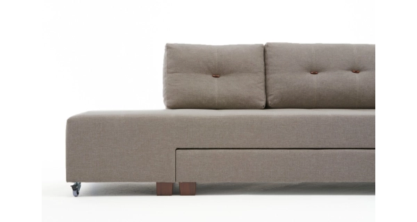 Rozkládací rohová sedačka BOB, pravá, krémová