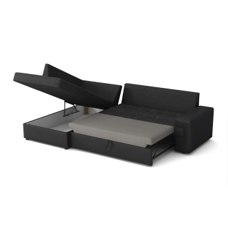 Rozkládací rohová sedačka BURLAP, levá, zelená