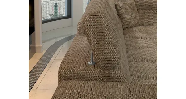 Rozkládací rohová sedačka CROCEA 02, hnědá látka, levá