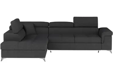 Rozkládací rohová sedačka CROCEA 03, tmavě šedá látka, levá