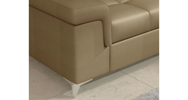 Rozkládací rohová sedačka CROCEA 06, světle hnědá látka, levá