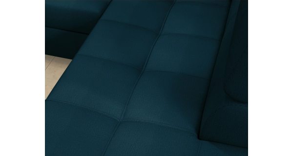 Rozkládací rohová sedačka CROCEA 10, modrá látka, levá