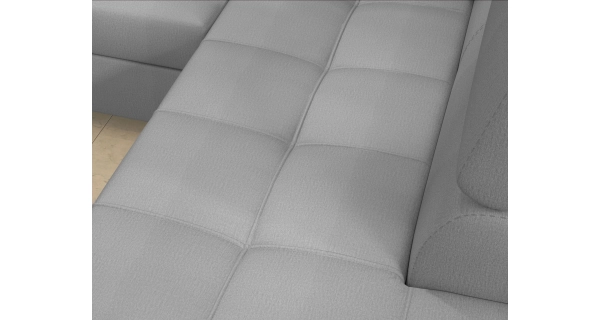 Rozkládací rohová sedačka CROCEA 11, světle šedá látka, levá