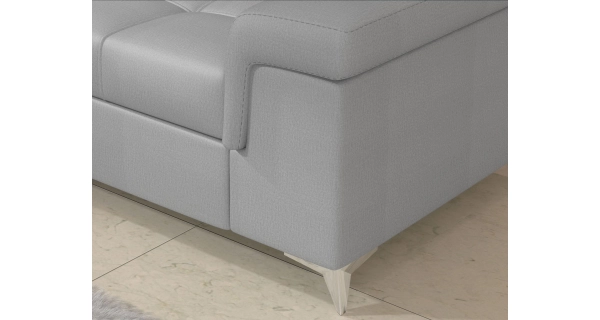 Rozkládací rohová sedačka CROCEA 11, světle šedá látka, pravá