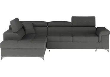 Rozkládací rohová sedačka CROCEA 13, světle šedá látka, levá