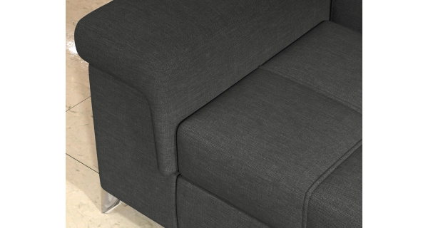 Rozkládací rohová sedačka CROCEA 13, světle šedá látka, levá