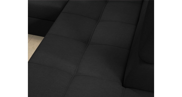 Rozkládací rohová sedačka CROCEA 14, černá látka, levá